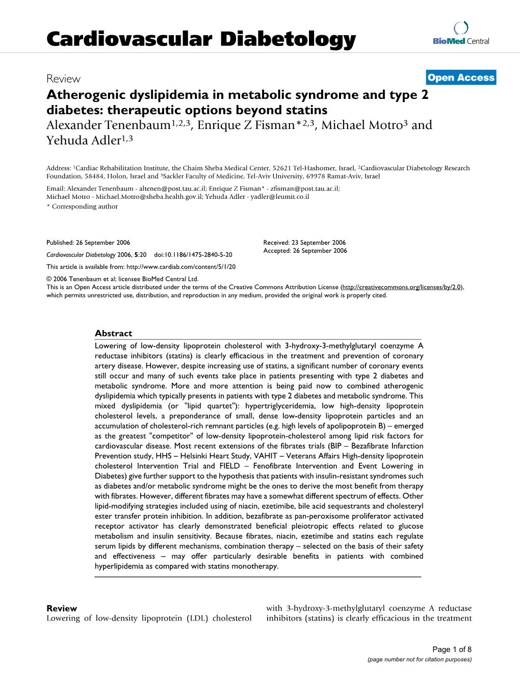 Cardiovascular Diabetology Biomed Central