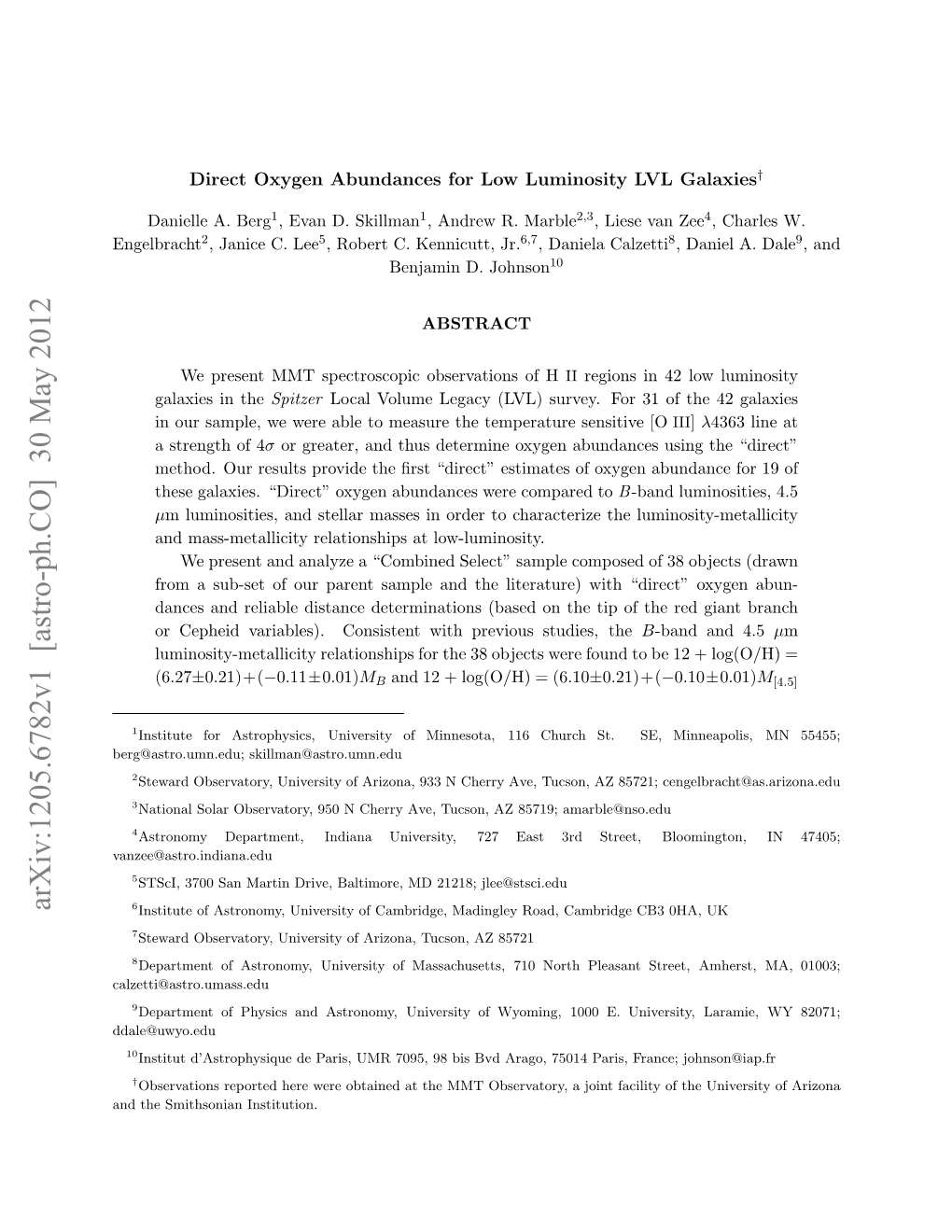 Arxiv:1205.6782V1 [Astro-Ph.CO] 30 May 2012