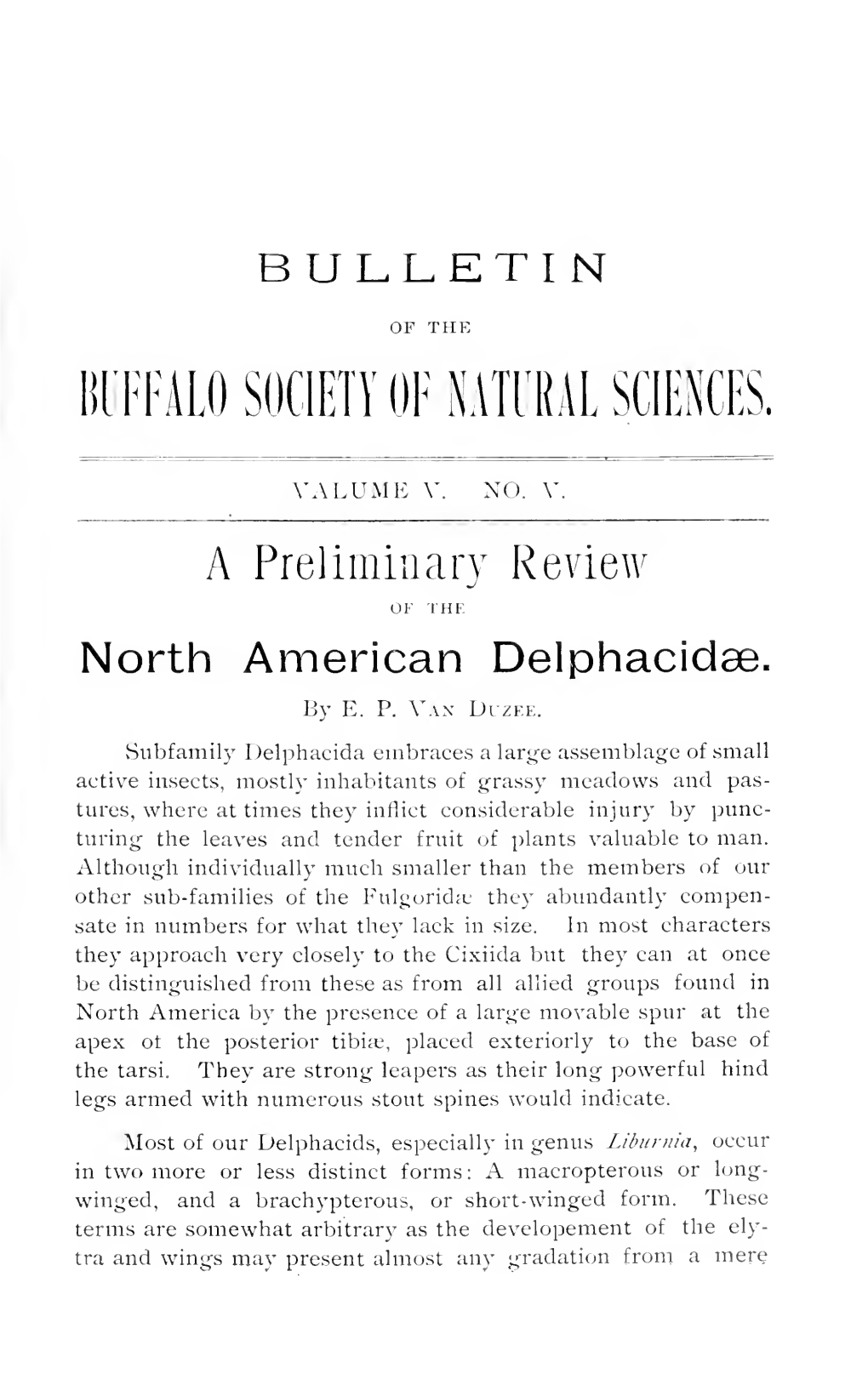 Bulletin of the Buffalo Society of Natural Sciences