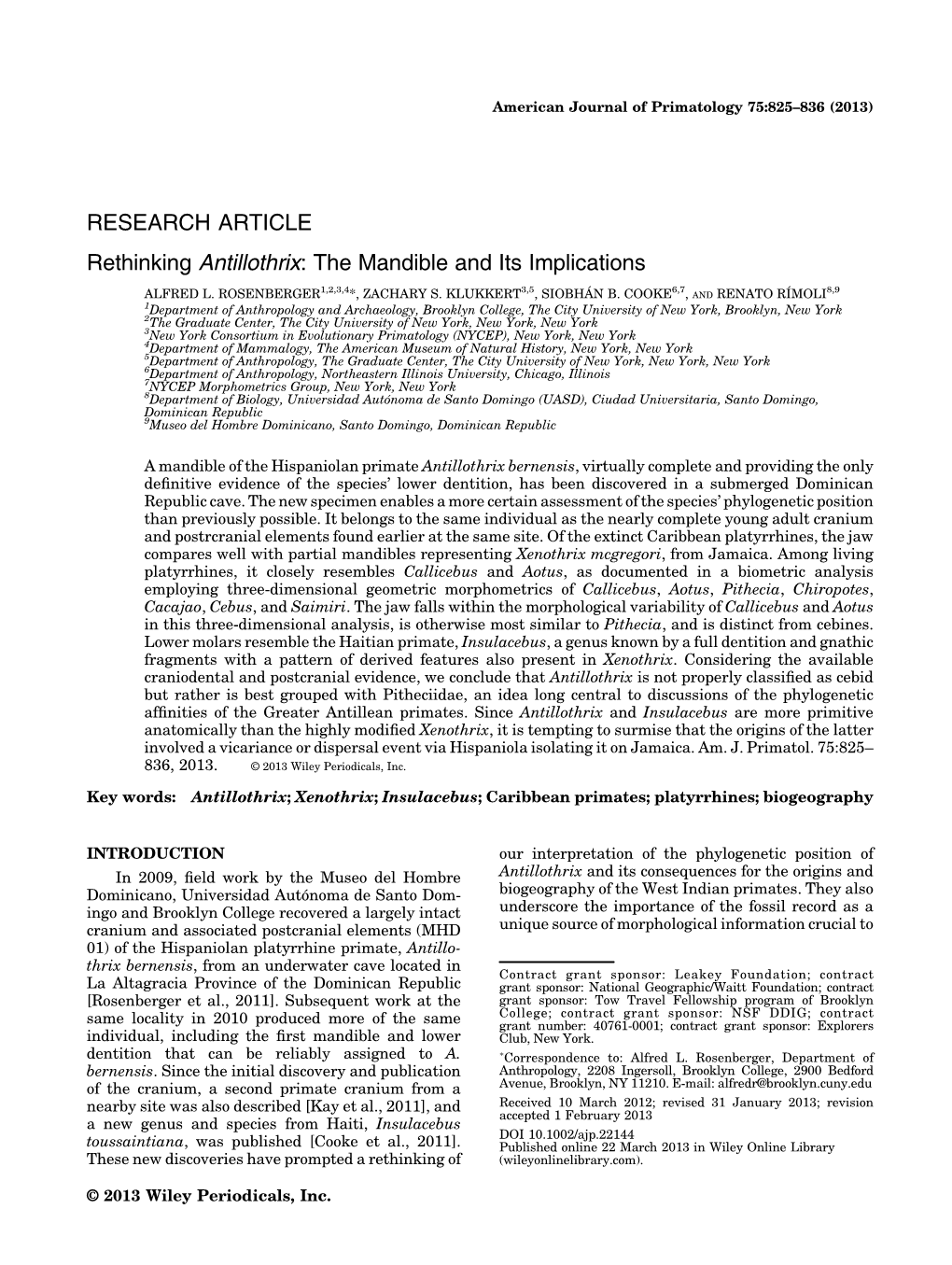 Rethinking Antillothrix: the Mandible and Its Implications