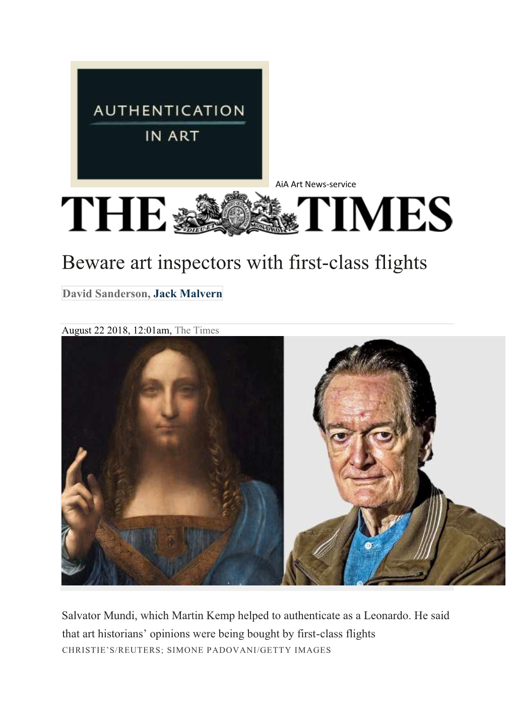 Beware Art Inspectors with First-Class Flights