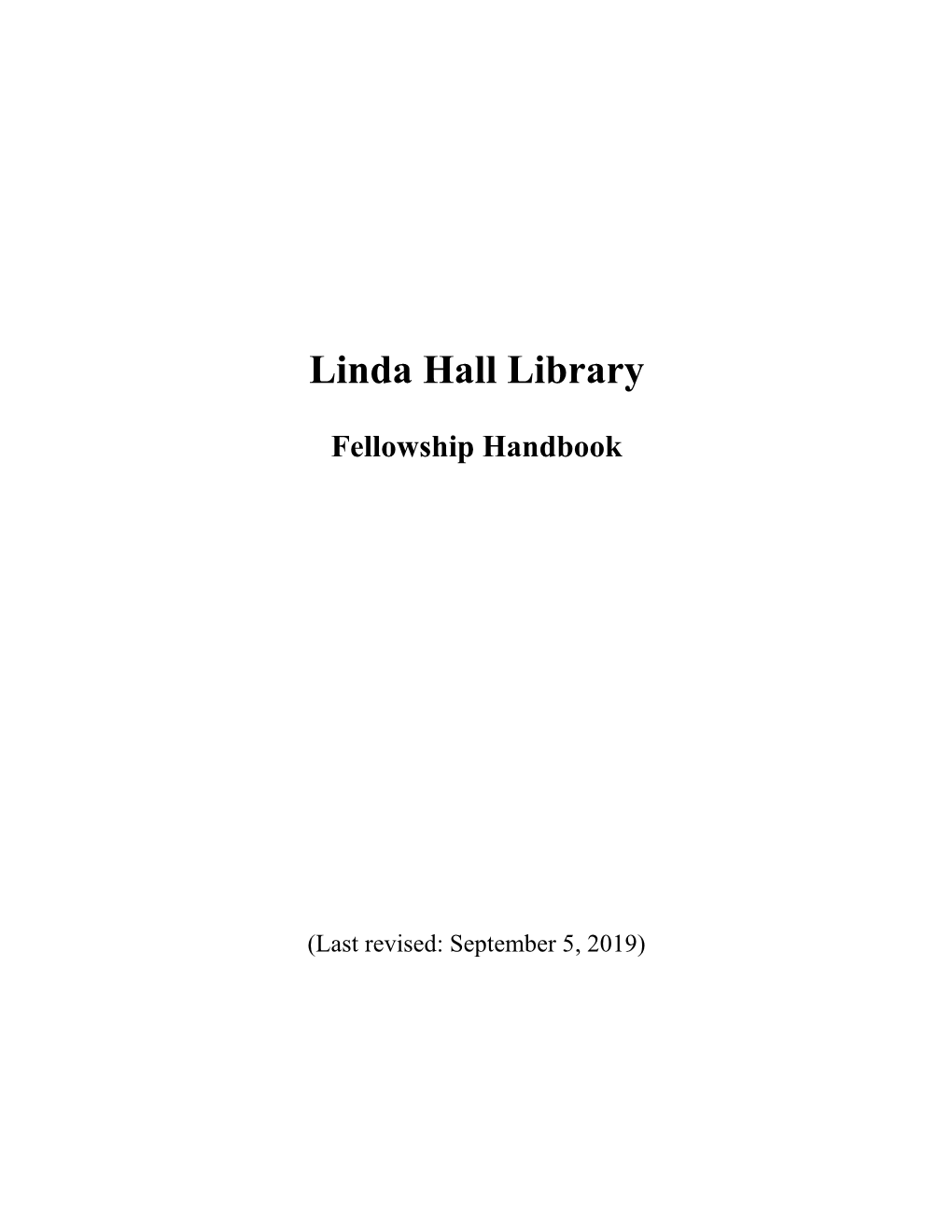 Fellowship Handbook