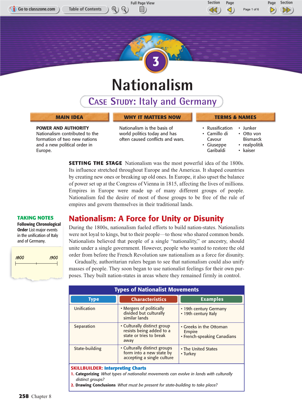 Nationalism CASE STUDY: Italy and Germany