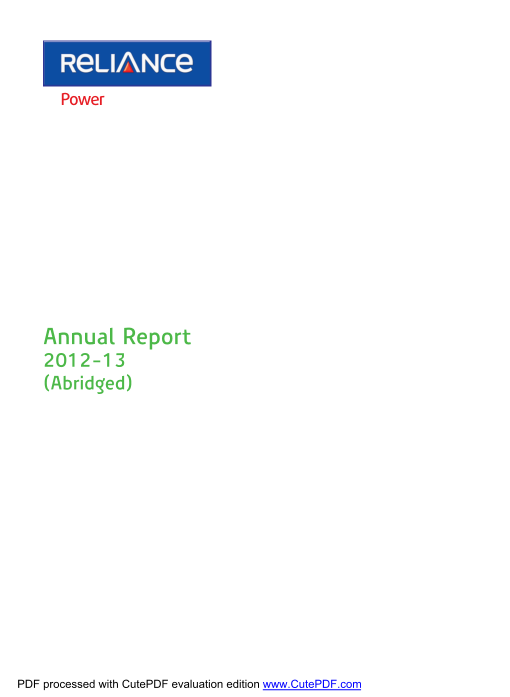 Annual Report 2012-13 (Abridged)