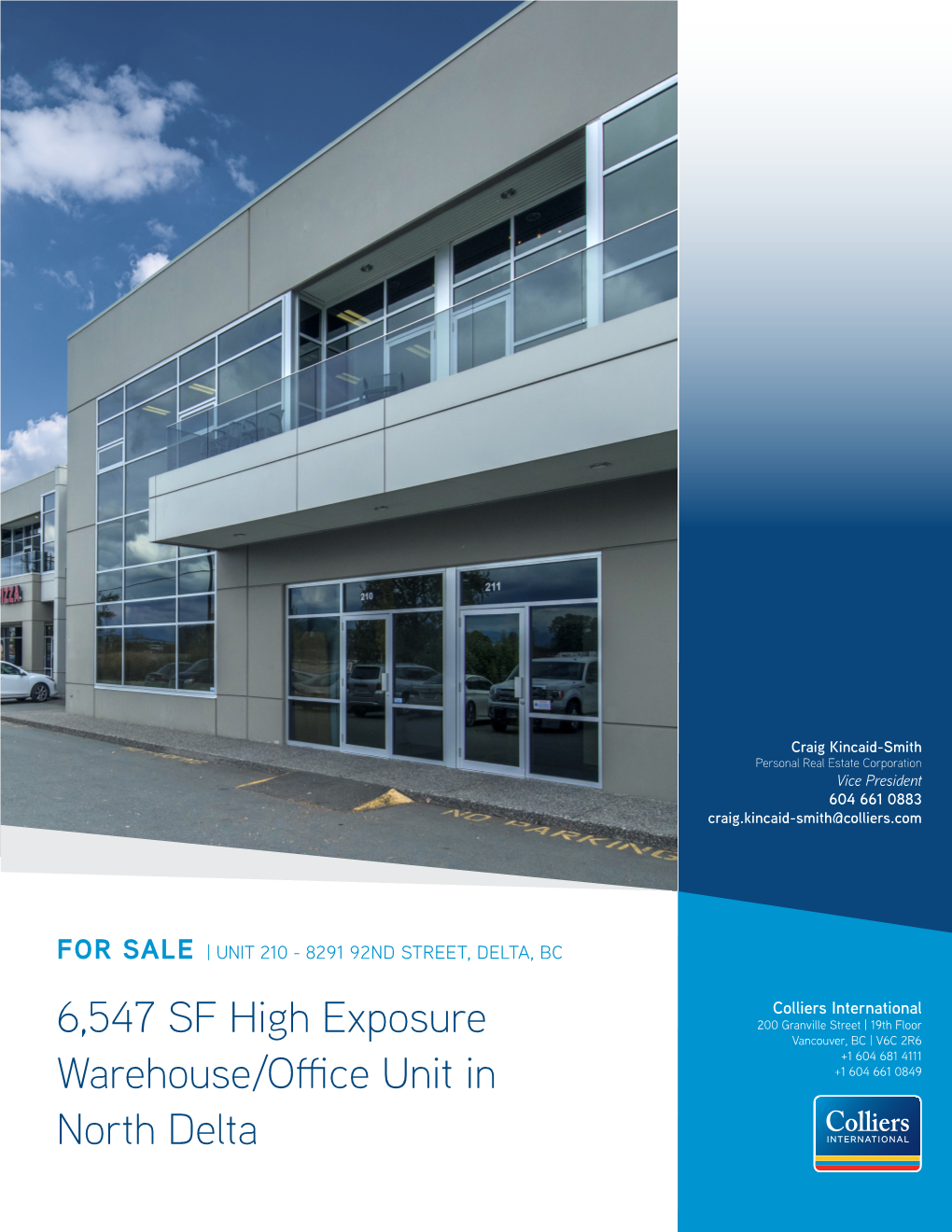 6,547 SF High Exposure Warehouse/Office Unit in North Delta