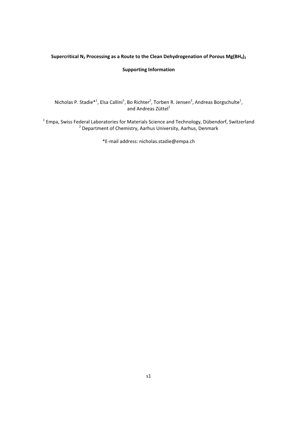 S1 Supercritical N2 Processing As a Route to the Clean