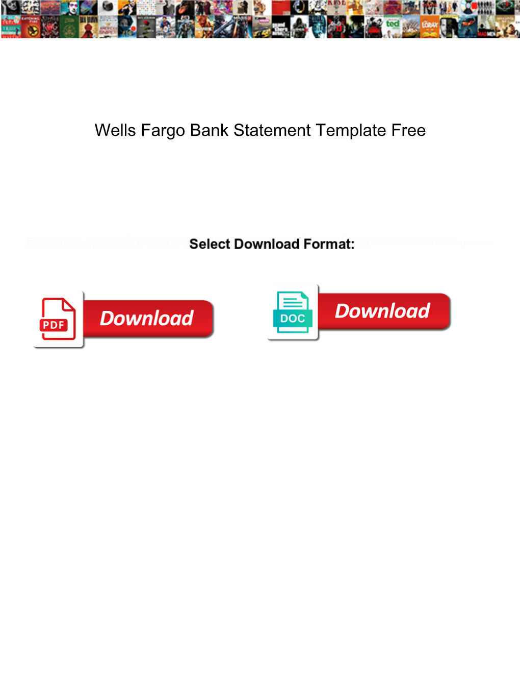 Wells Fargo Bank Statement Template Free