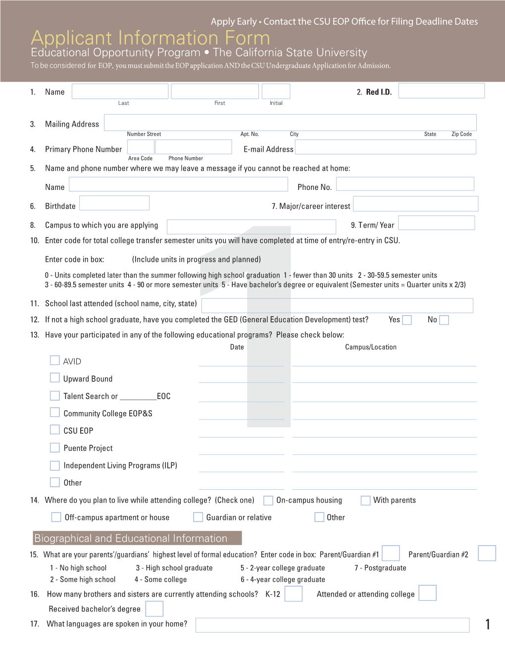 SDSU EOP Paper Application