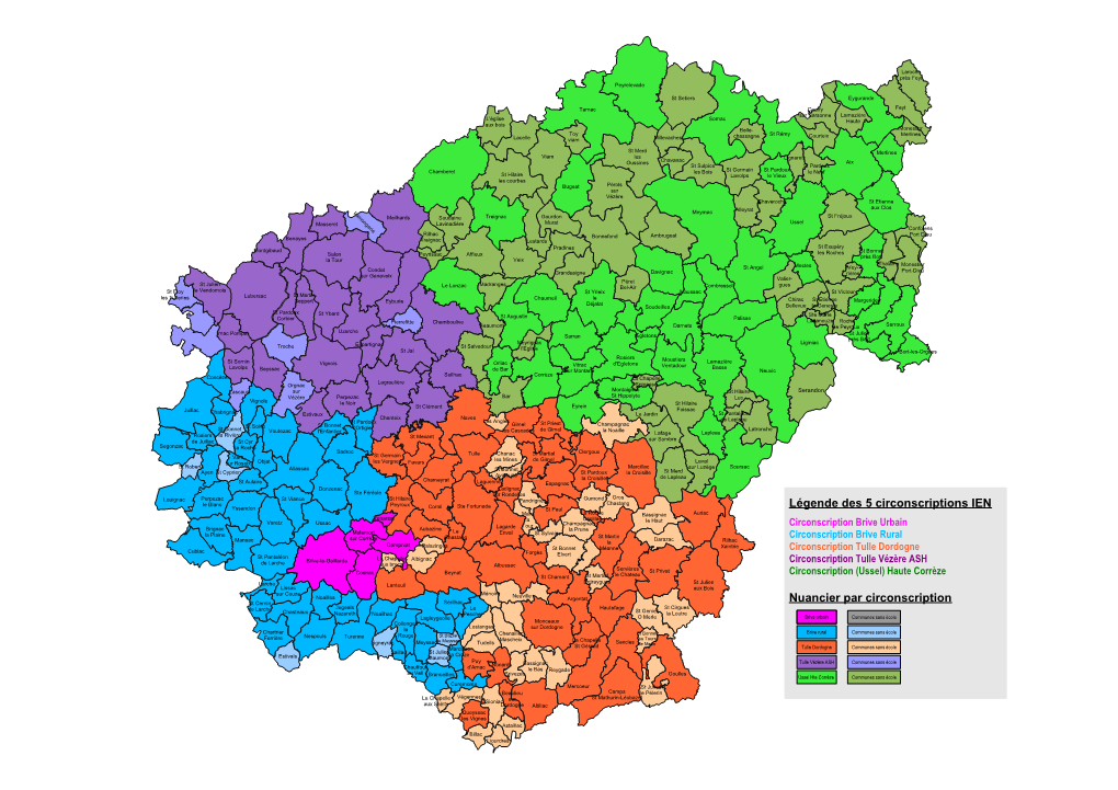 Légende Des 5 Circonscriptions IEN