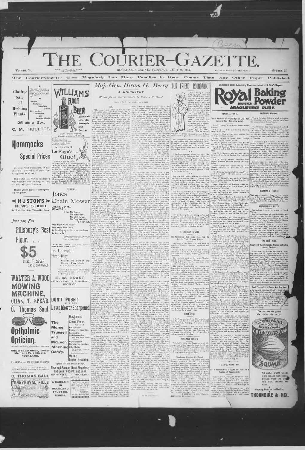 Courier Gazette : July 9, 1895
