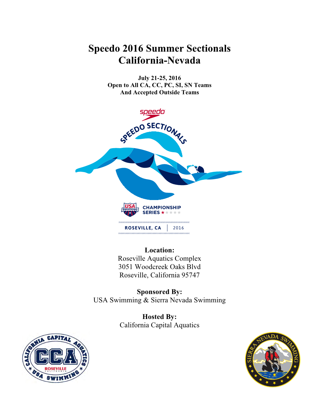 Speedo 2016 Summer Sectionals California-Nevada