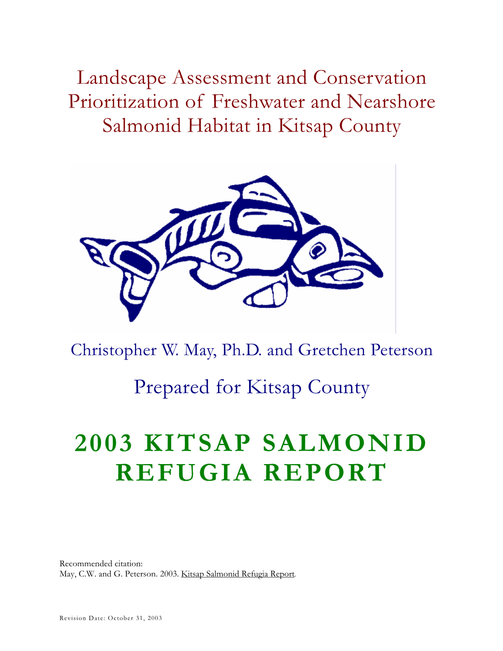 2003 Kitsap Refugia Report