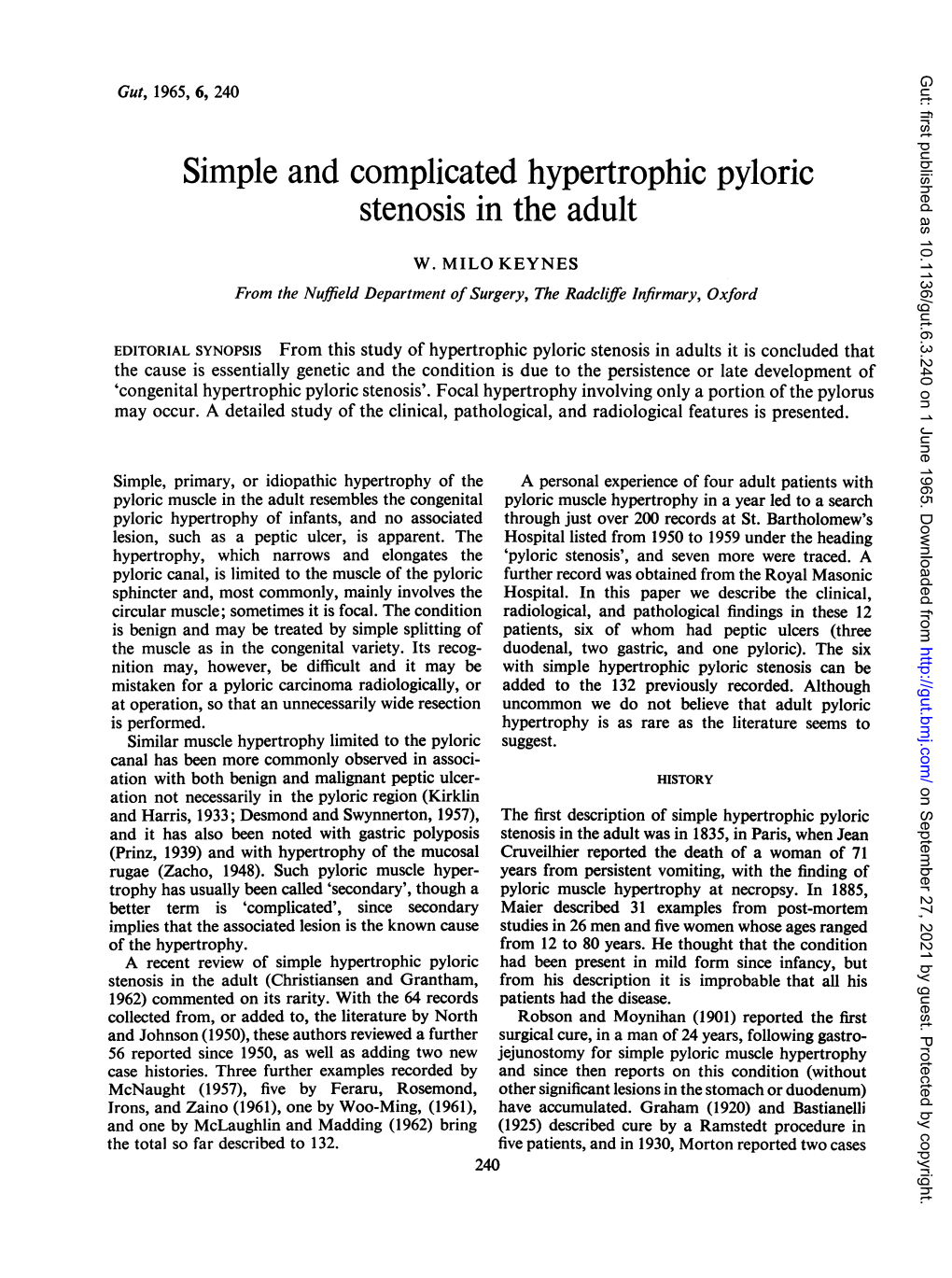 Simple and Complicated Hypertrophic Pyloric Stenosis in the Adult