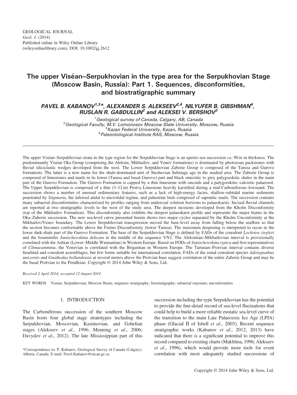 The Upper Visйan–Serpukhovian in the Type Area for the Serpukhovian Stage (Moscow Basin, Russia): Part 1. Sequences, Disconfo