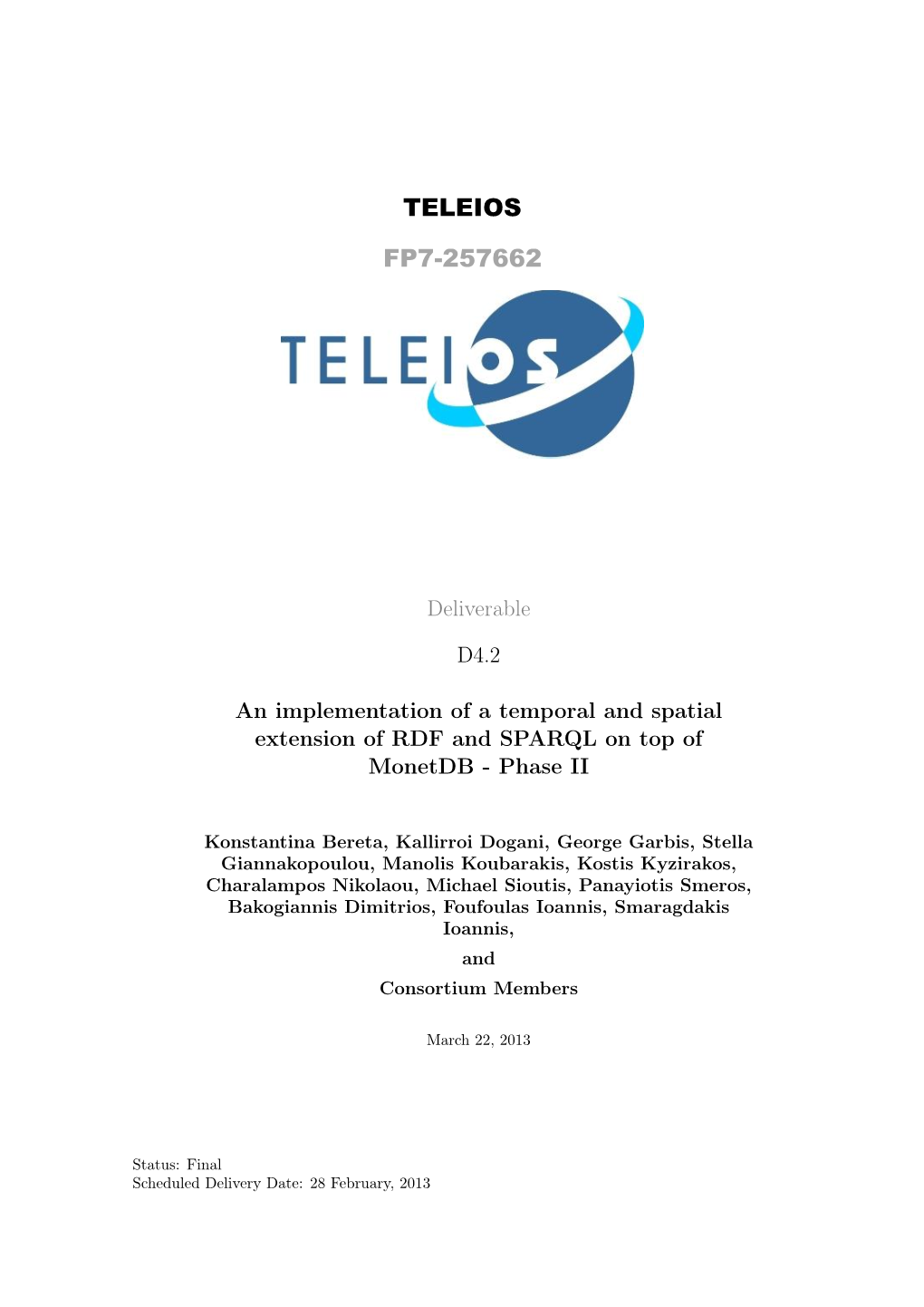 Teleios Fp7-257662