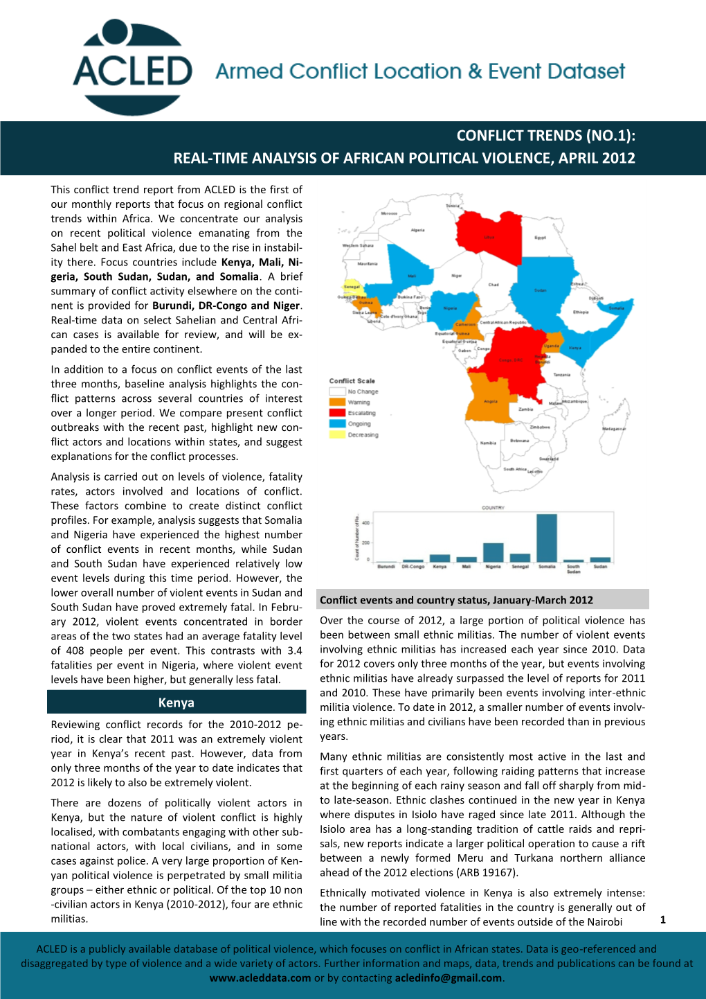 (No.1): Real-Time Analysis of African Political Violence, April 2012