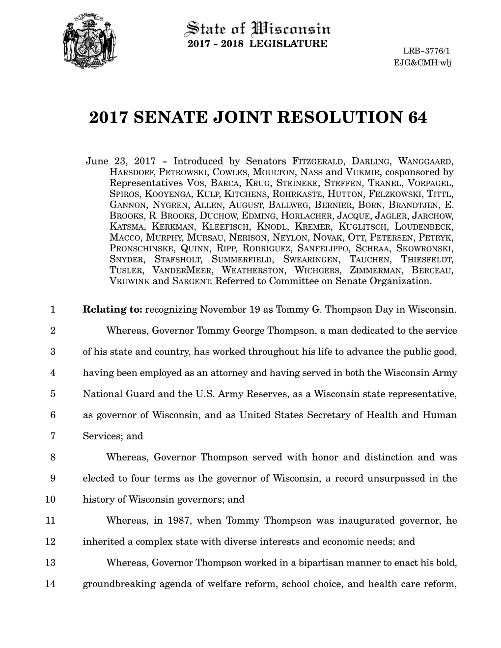 2017 Senate Joint Resolution 64