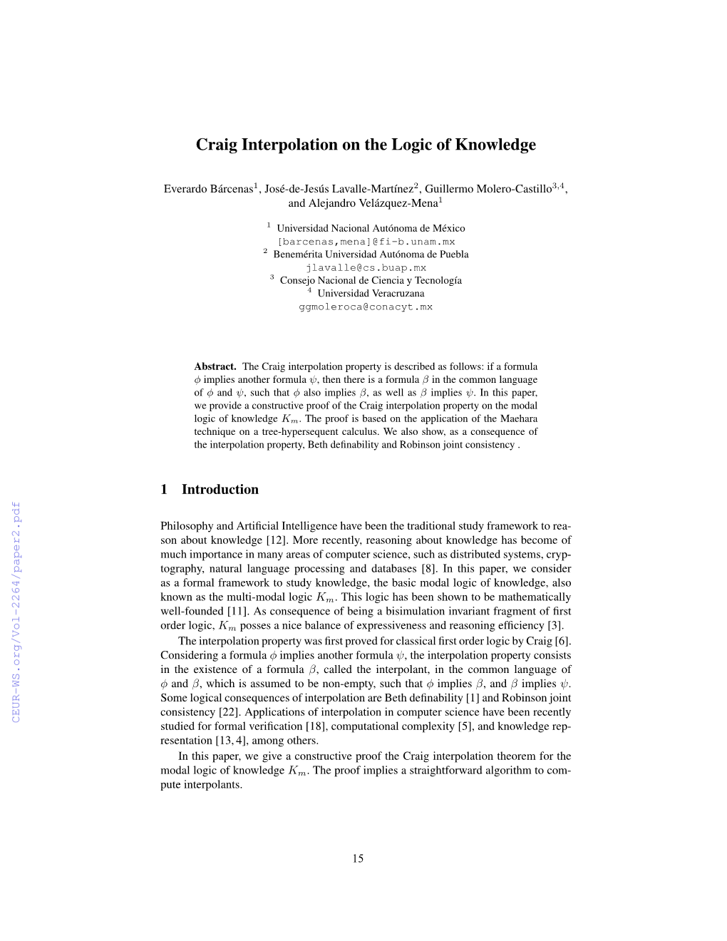 Craig Interpolation on the Logic of Knowledge