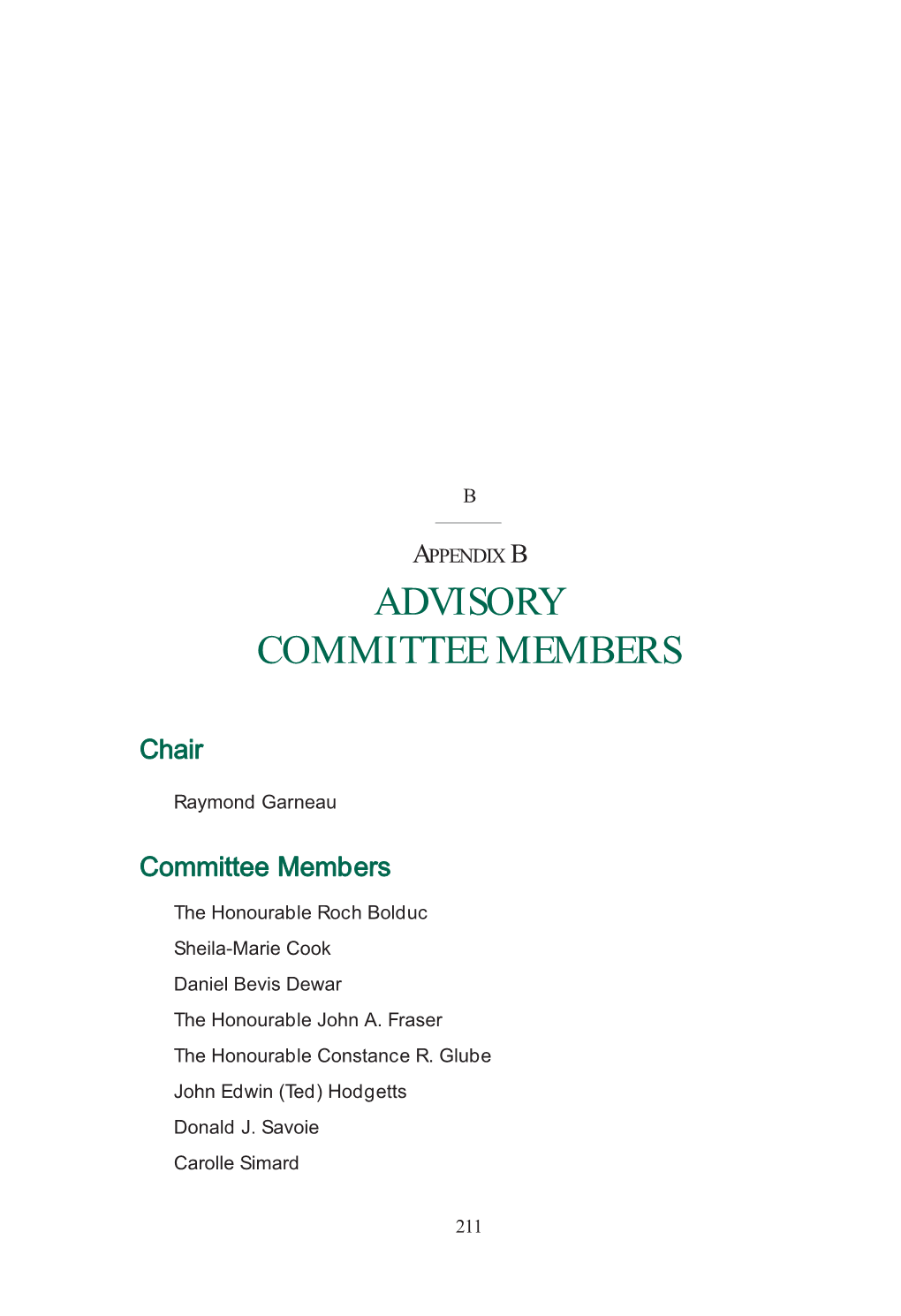 Advisory Committee Members