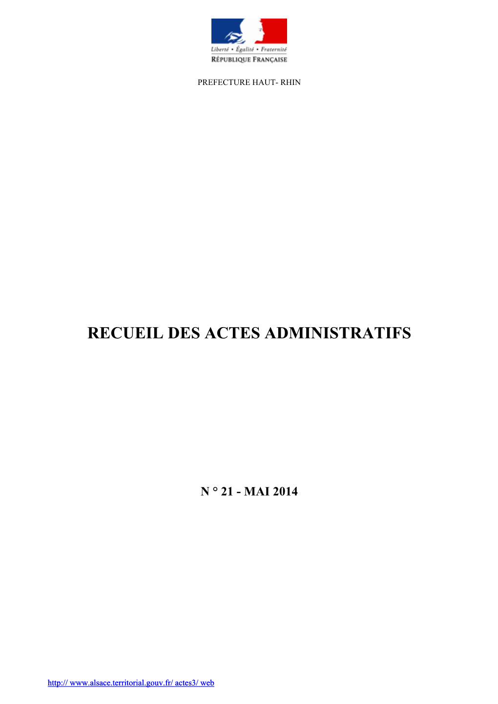 Recueil Des Actes Administratifs