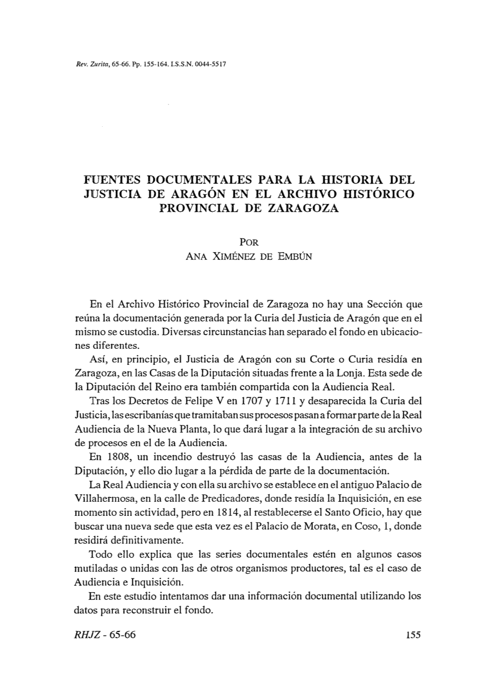 Revista De Historia Jerónimo Zurita, 65-66 (1992)