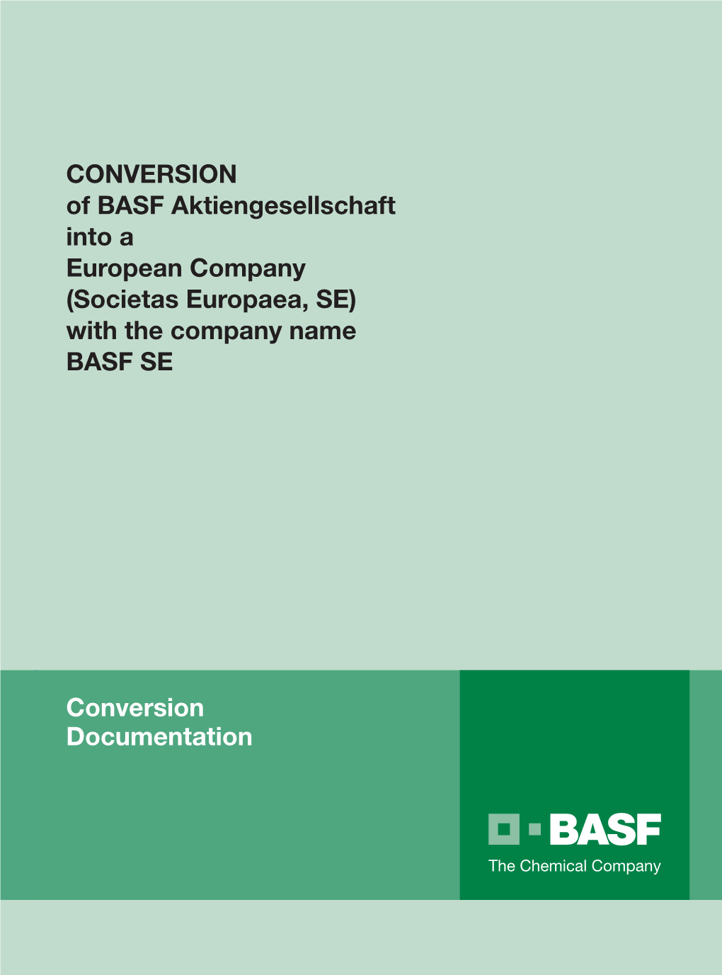 (Societas Europaea, Se) with the Company Name Basf Se