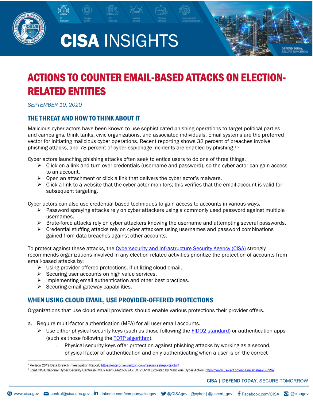 Actions to Counter Email-Based Attacks On