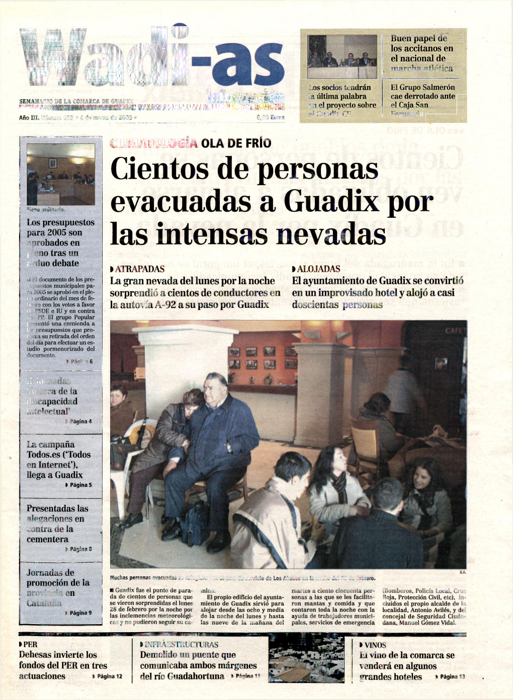 Cientos De Personas Evacuadas a Guadix Por Las Intensas Nevadas