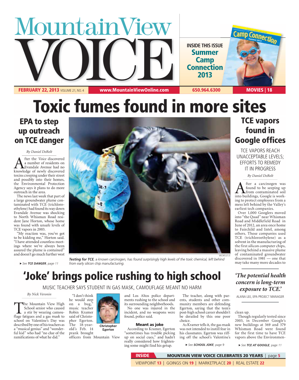 Toxic Fumes Found in More Sites EPA to Step TCE Vapors up Outreach Found in on TCE Danger Google Offices