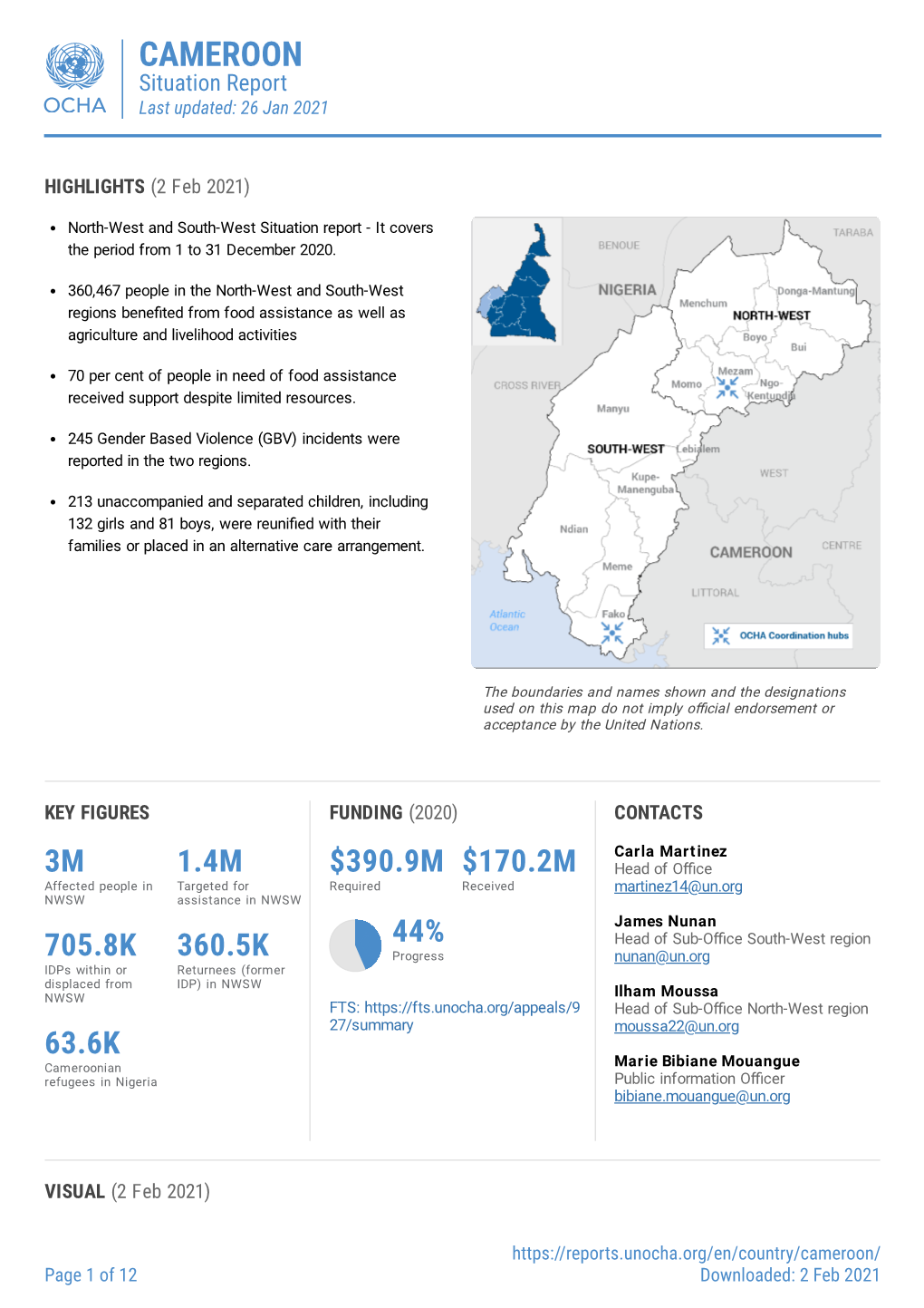 Situation Report Last Updated: 26 Jan 2021