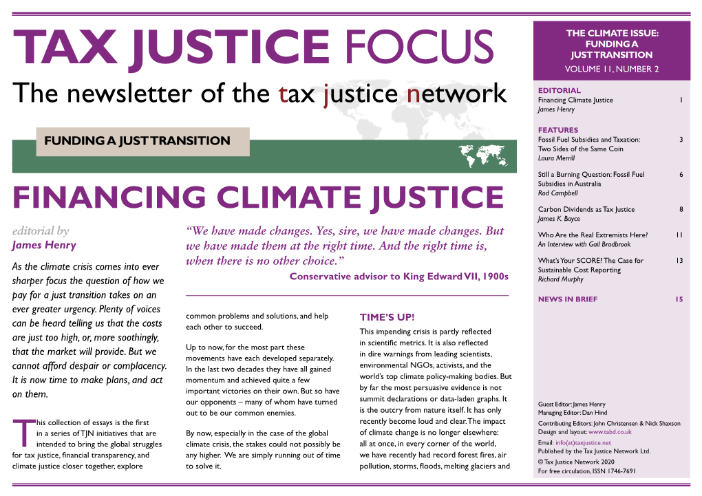 Tax Justice Focus Volume 11, Number 2