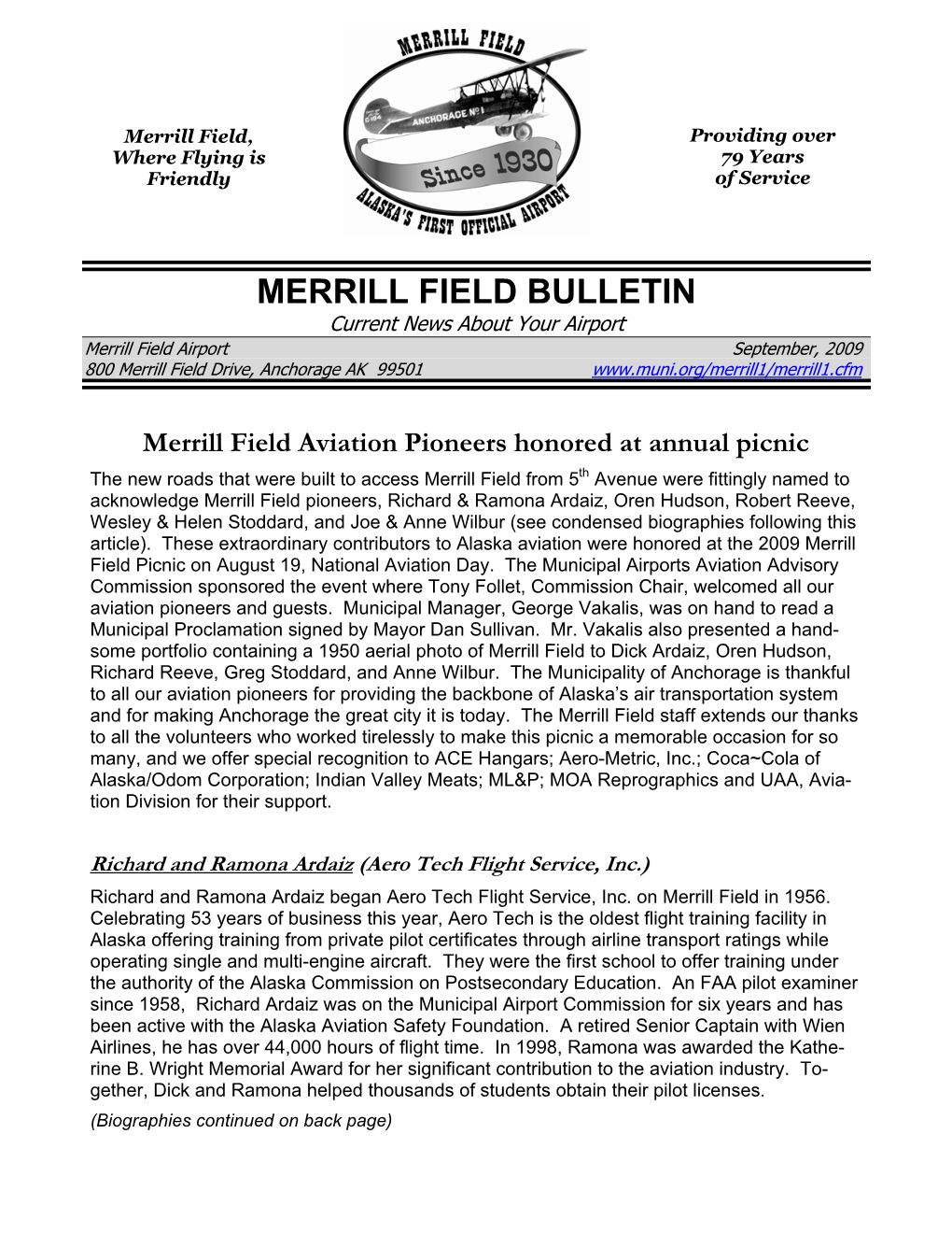 Merrill Field Bulletin