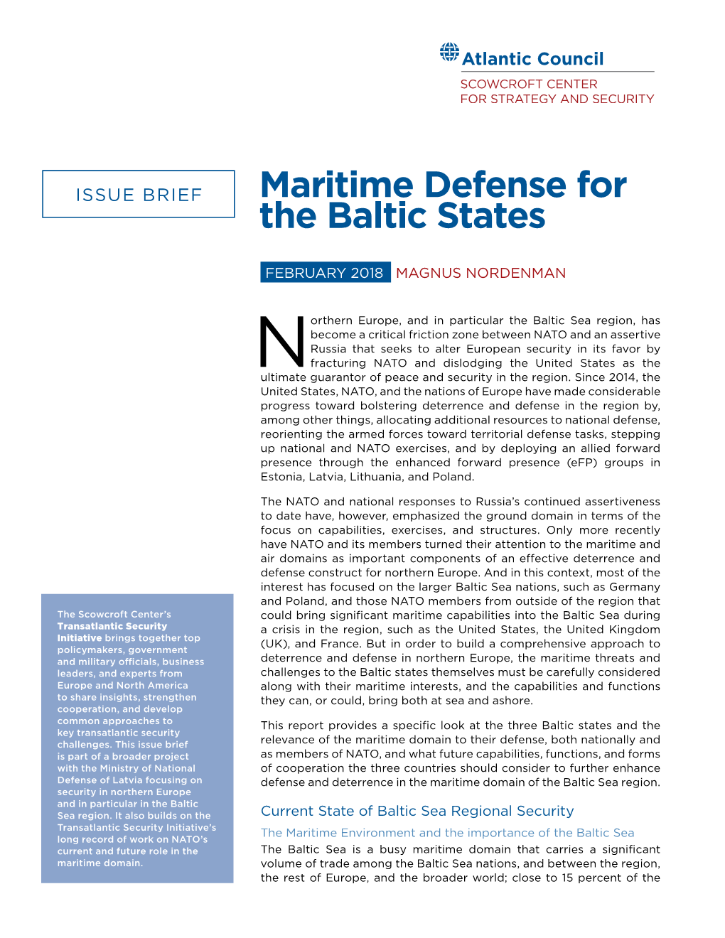 Maritime Defense for the Baltic States