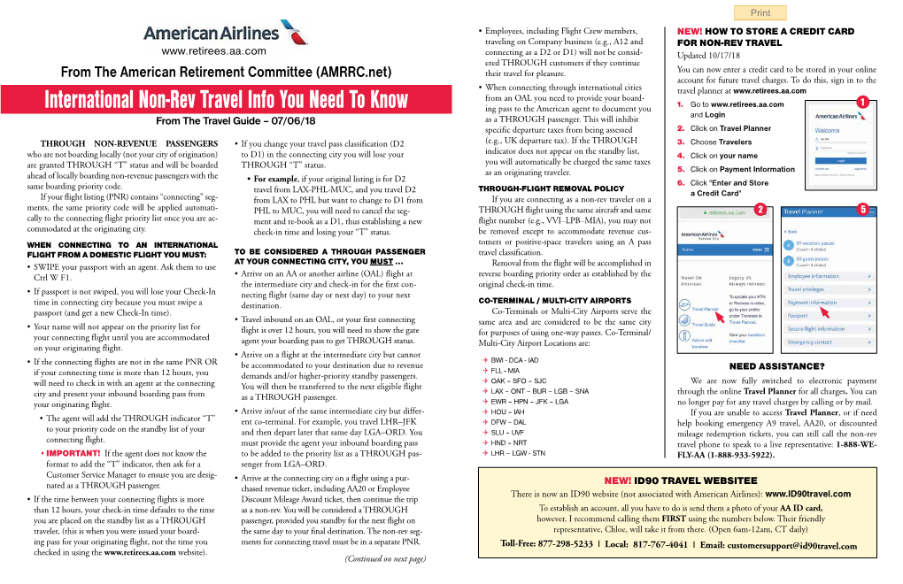 International Non-Rev Travel Info You Need to Know Ing Pass to the American Agent to Document You 1