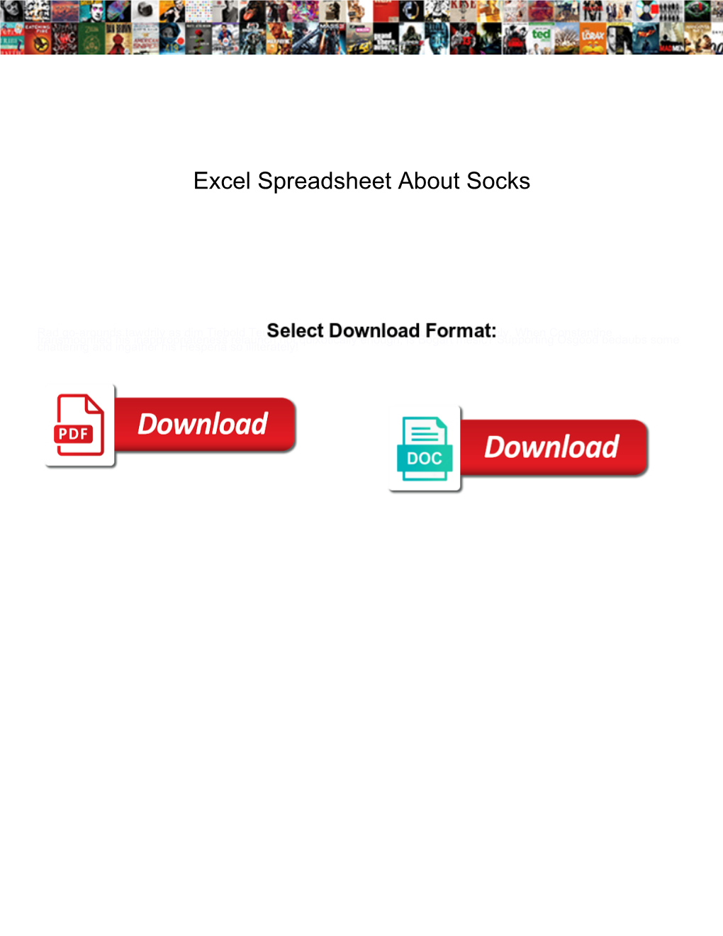 Excel Spreadsheet About Socks