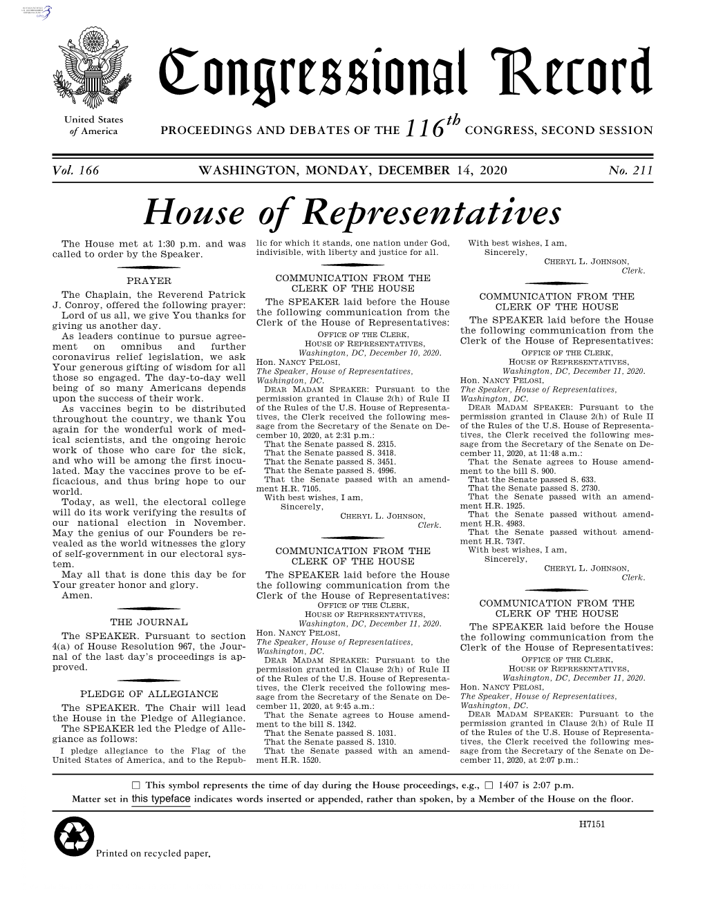 Senate on De- of the Rules of the U.S