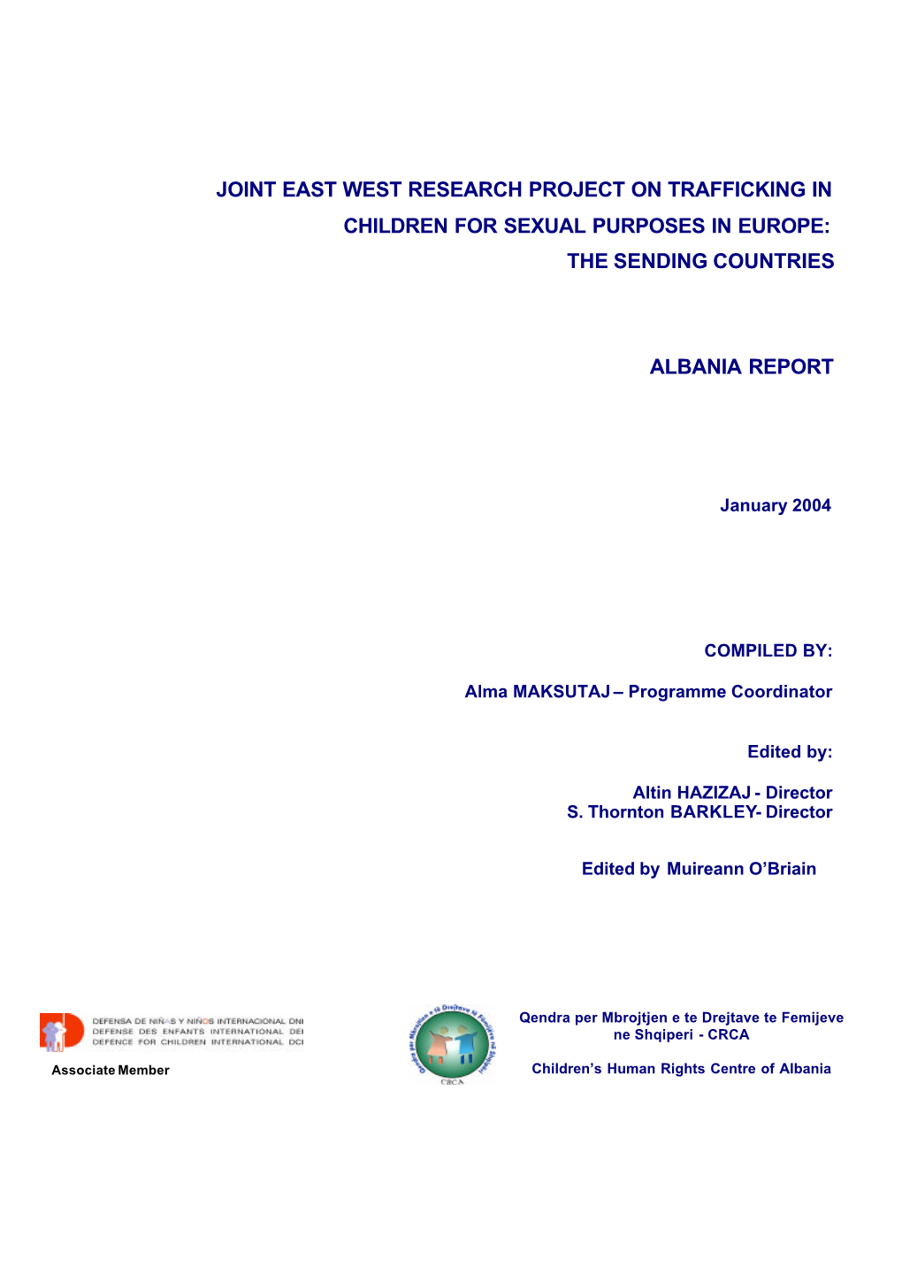 The Sending Countries Albania Report