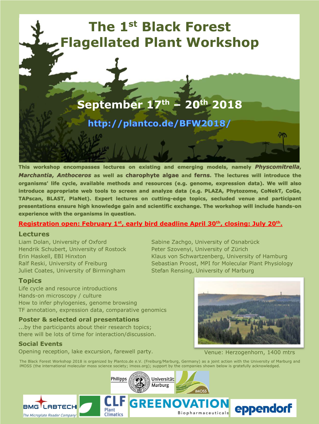 The 1St Black Forest Flagellated Plant Workshop