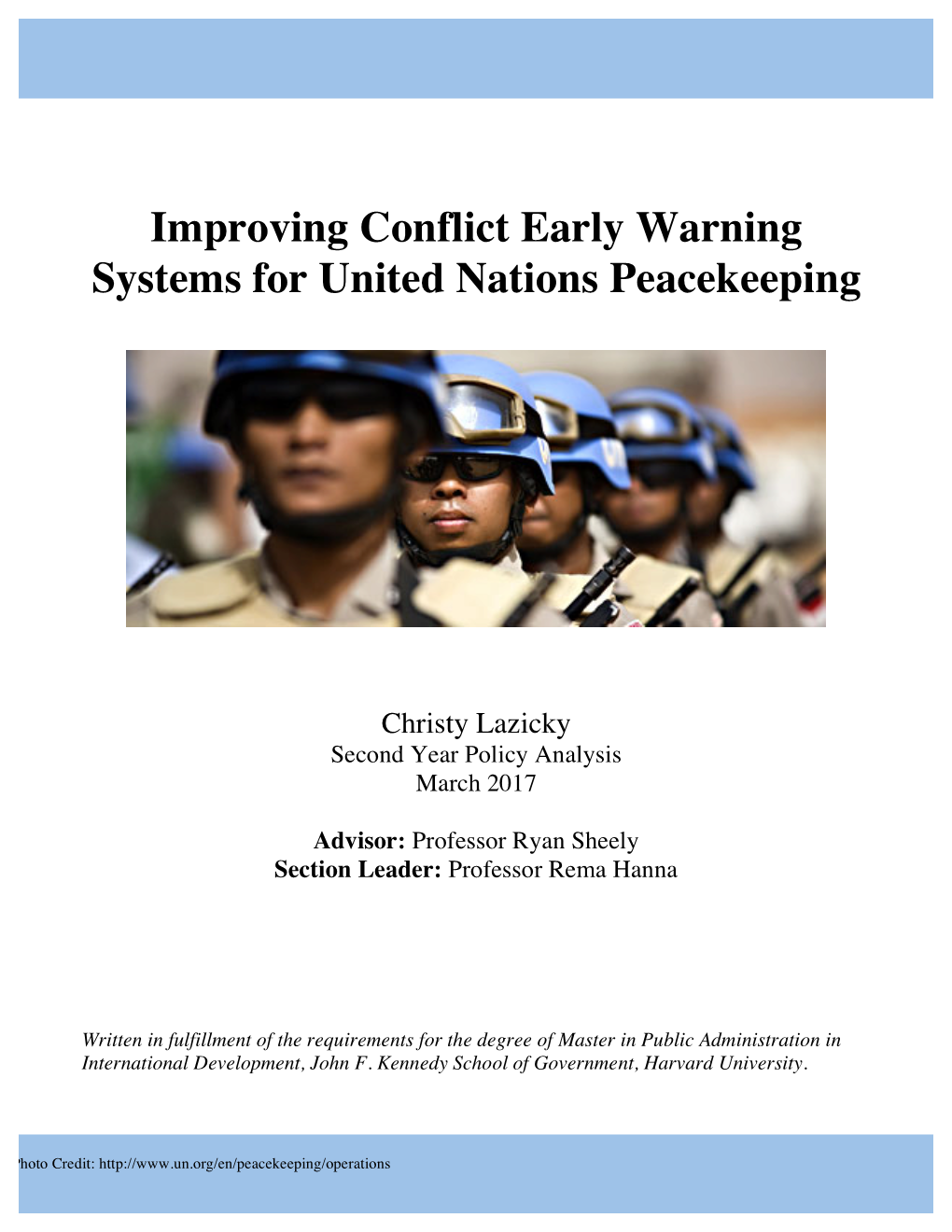 Improving Conflict Early Warning Systems for United Nations Peacekeeping