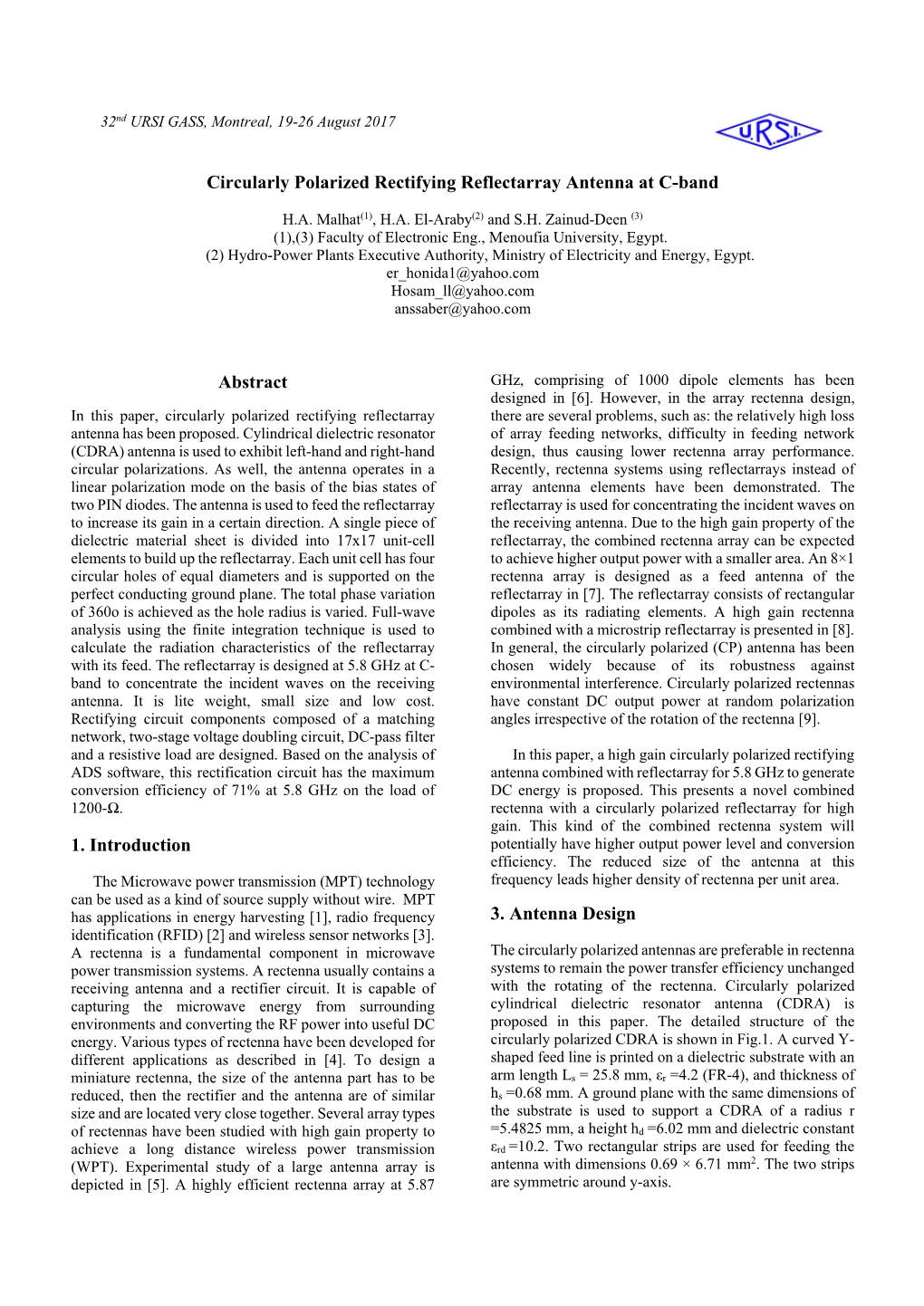 Circularly Polarized Rectifying Reflectarray Antenna at C-Band