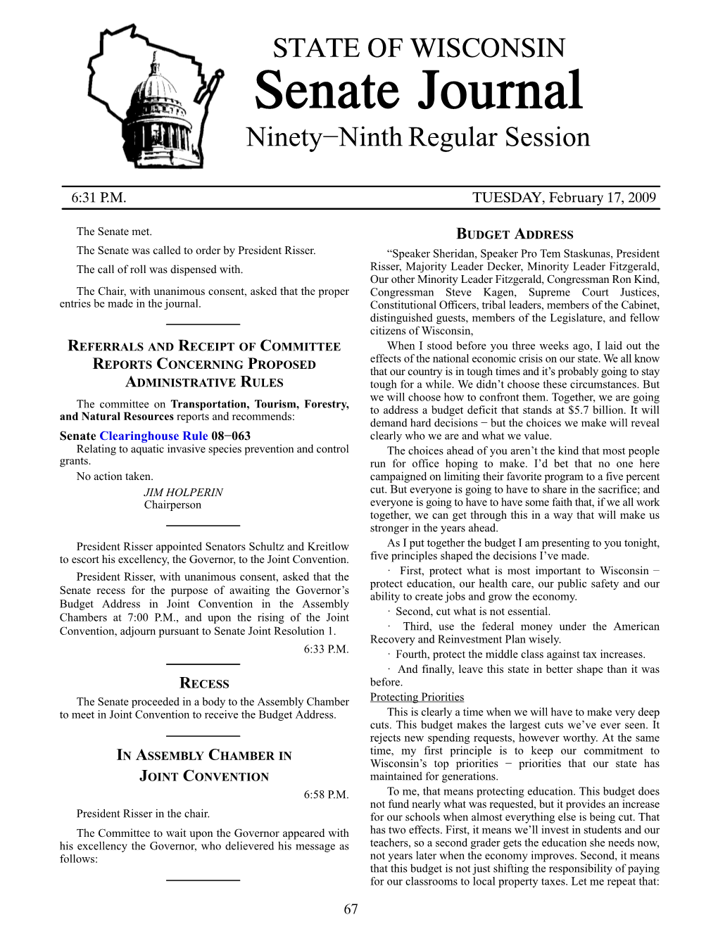 Ninety−Ninth Regular Session