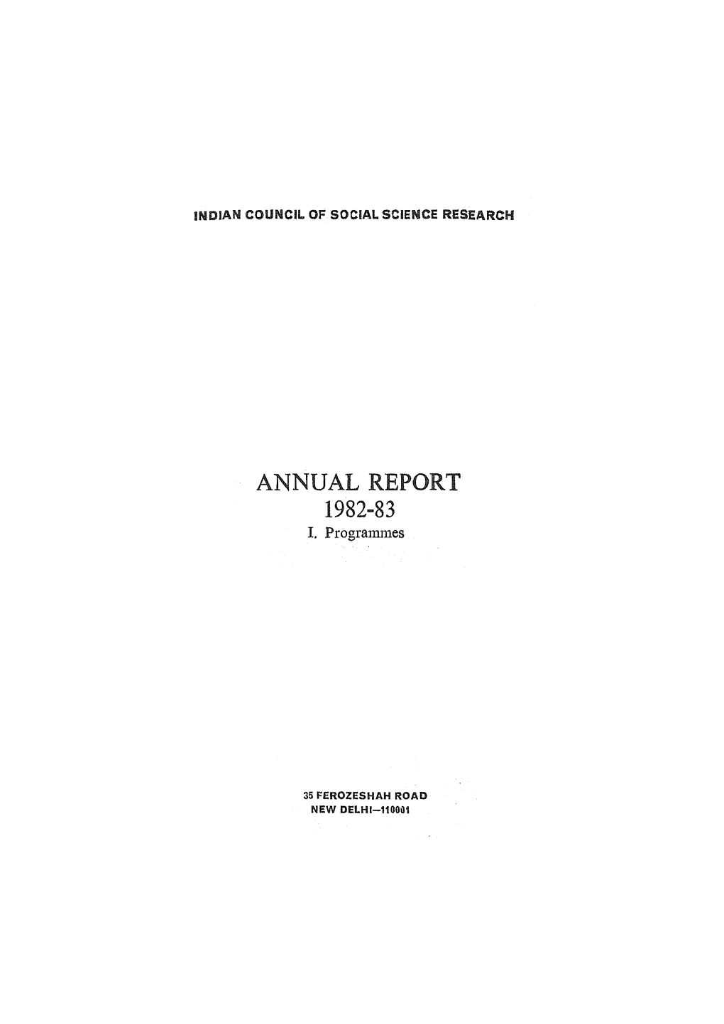 Annual Report 1982-83 I