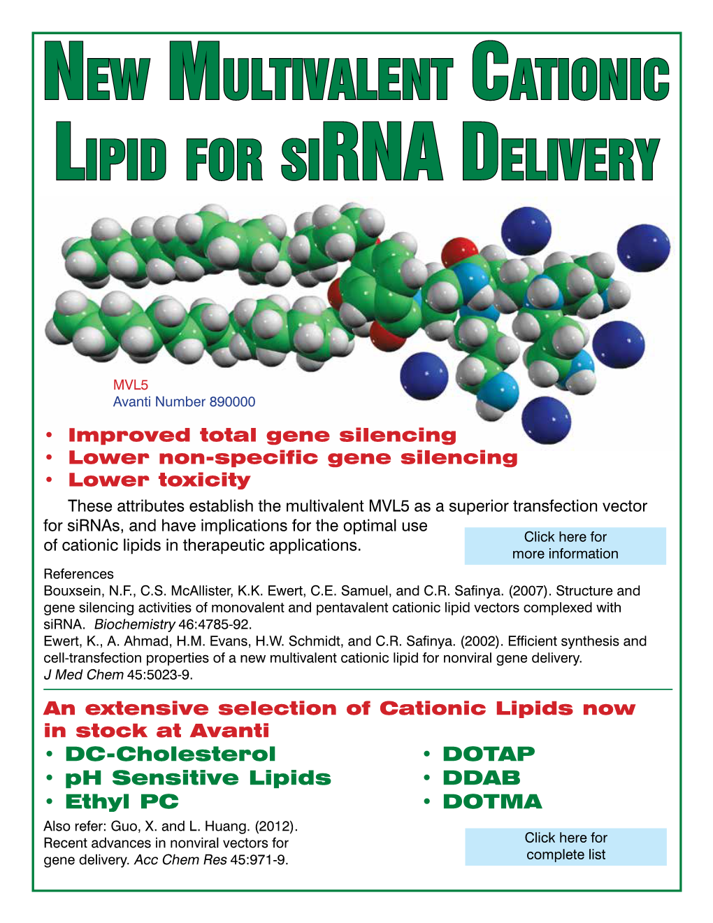 New Multivalent Cationic Lipid for Si Rna Delivery