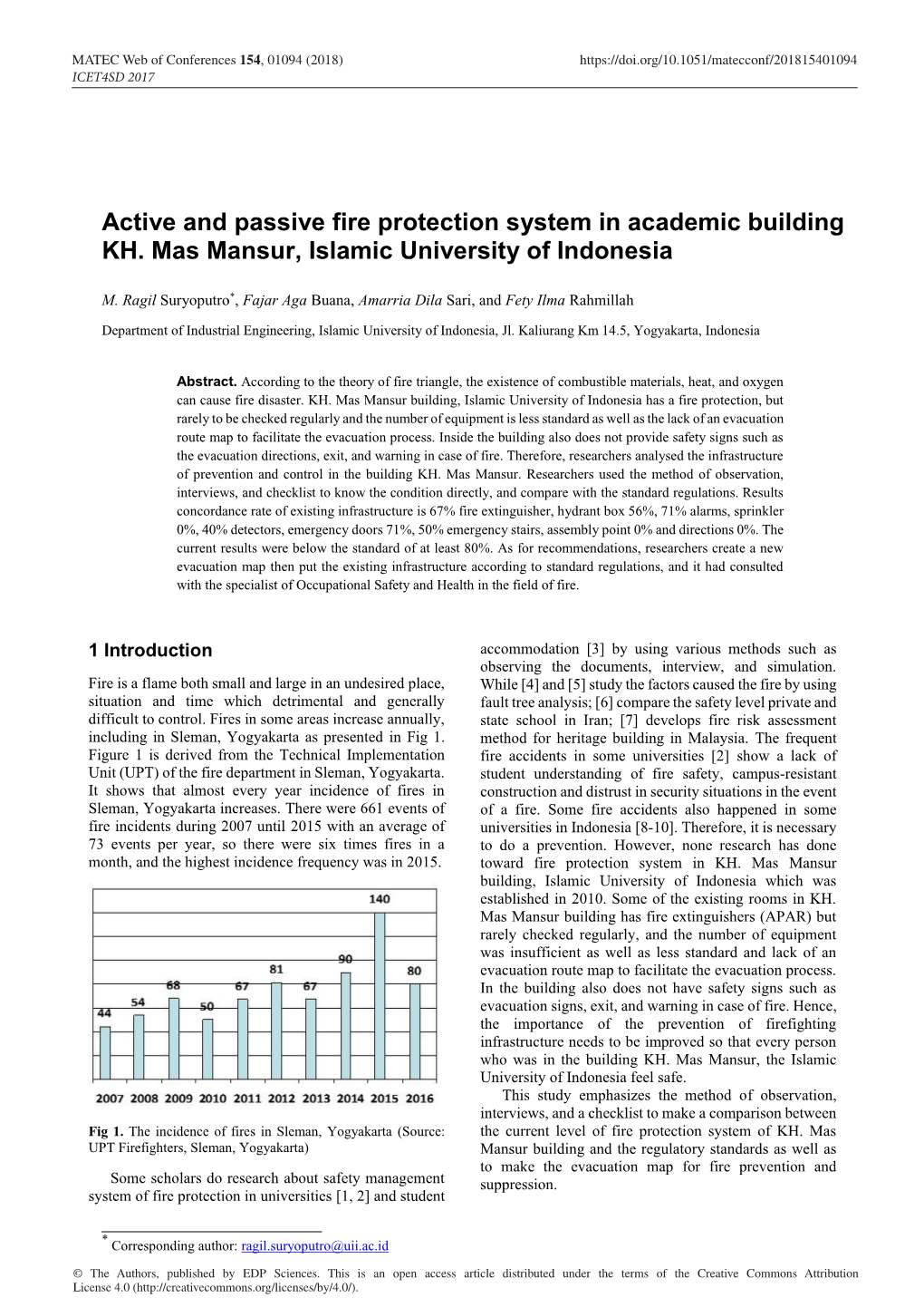 Active and Passive Fire Protection System in Academic Building KH