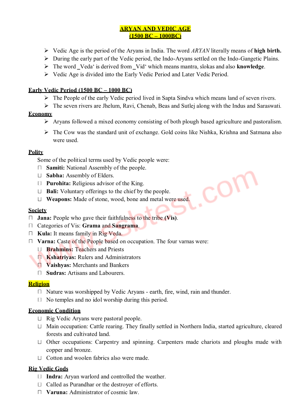 Aryan and Vedic Age (1500 Bc – 1000Bc)