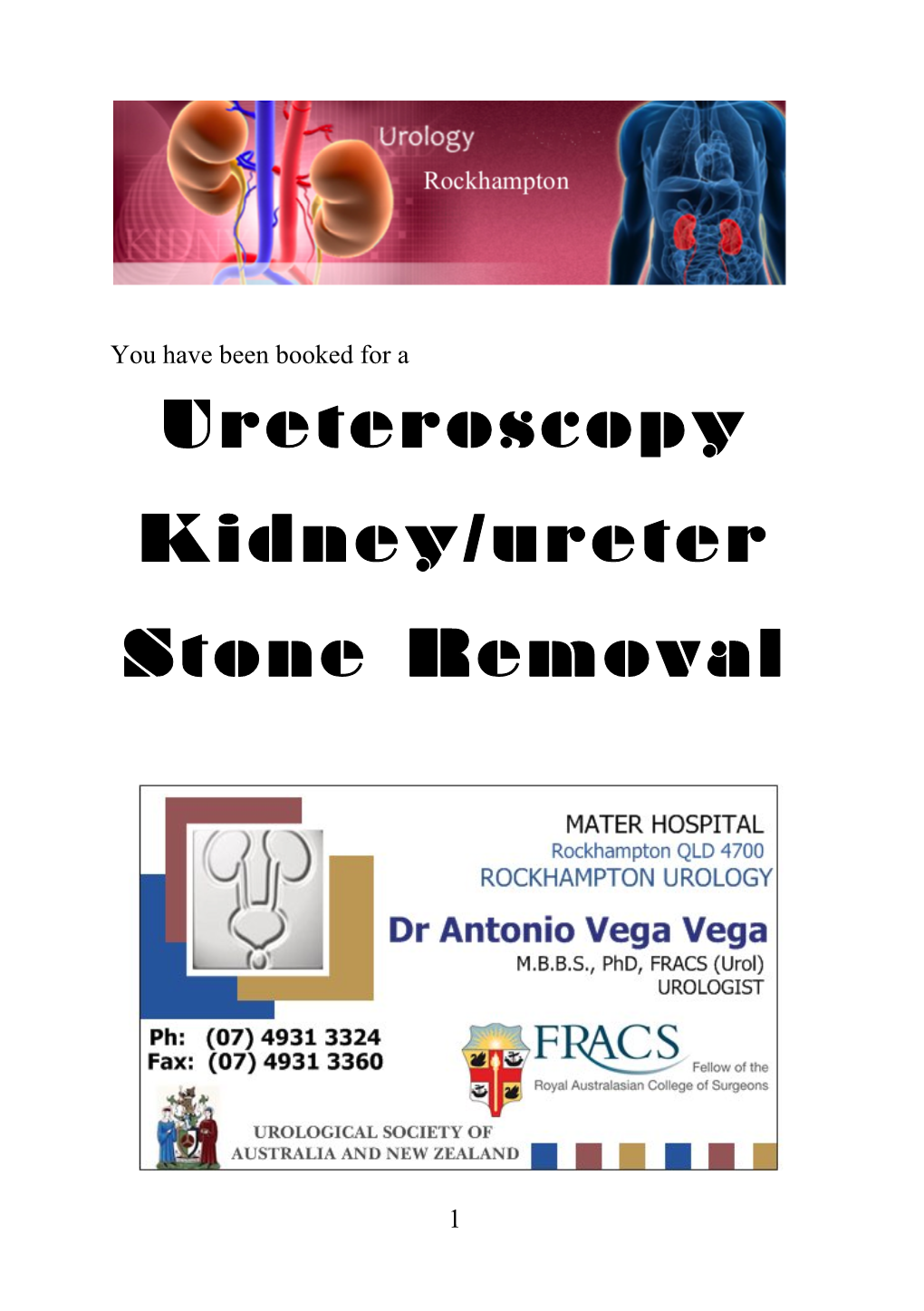 Ureteroscopy Kidney/Ureter Stone Removal