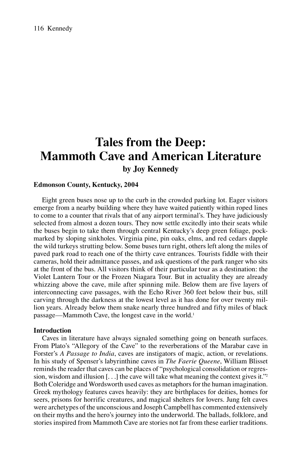 Tales from the Deep: Mammoth Cave and American Literature by Joy Kennedy