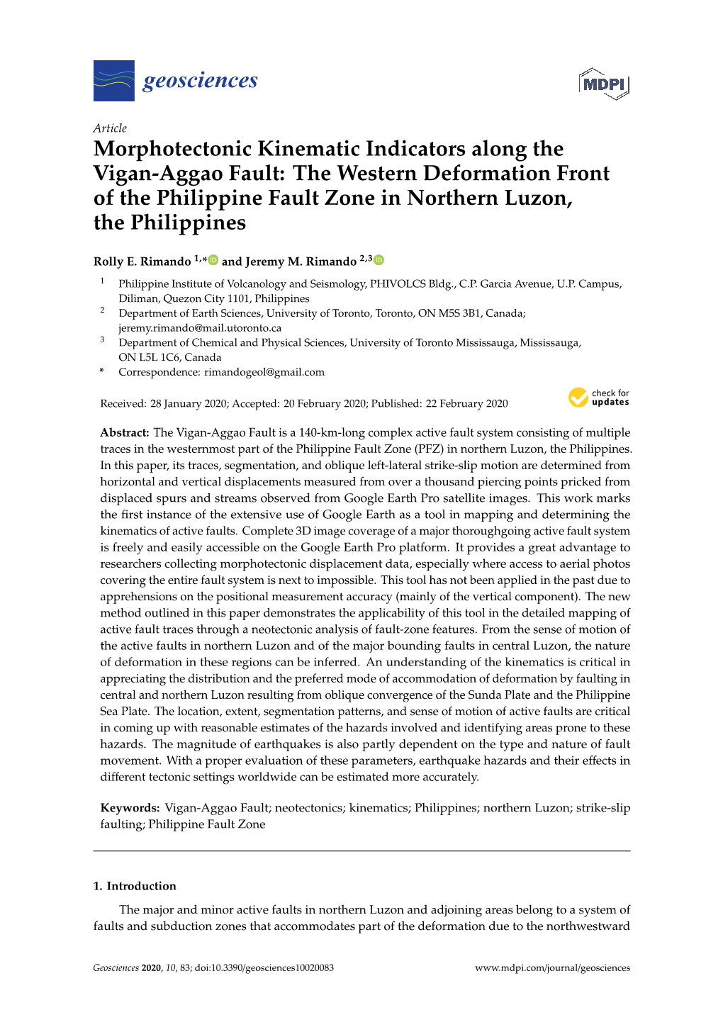 Morphotectonic Kinematic Indicators Along the Vigan-Aggao Fault: the Western Deformation Front of the Philippine Fault Zone in Northern Luzon, the Philippines