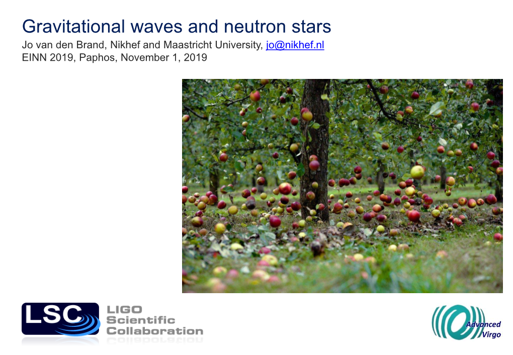 Gravitational Waves and Neutron Stars