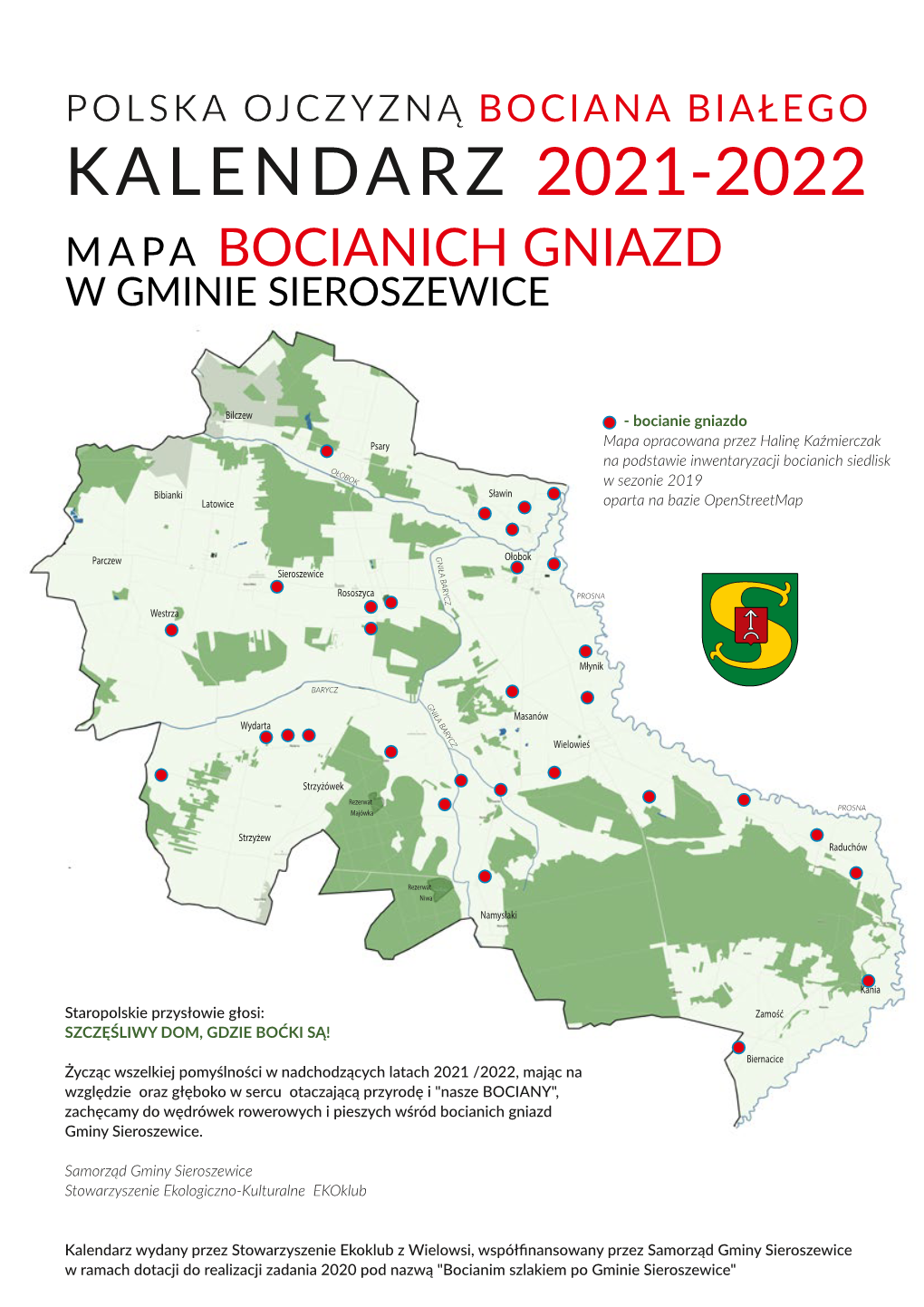 Mapa Bocianich Gniazd W Gminie Sieroszewice